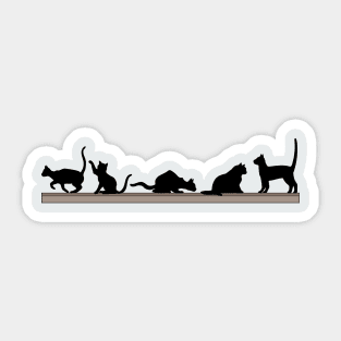 Playful Cats on a Shelf Sticker